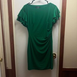Lauren Ralph Lauren Emerald Ruffle Dress